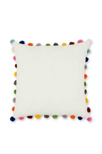 Coincasa διακοσμητικό μαξιλάρι με pompoms 45 x 45 cm - 007363910 Λευκό